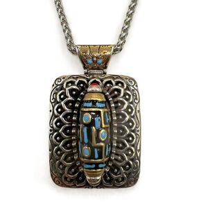 NEW Stainless Steel Tibetan Ten Thousand Buddhas DZI Bead Pendant Necklace